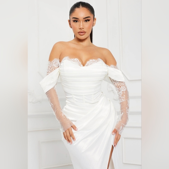 Fashion Nova Dresses & Skirts - Fall In Love Tonight Satin Maxi Dress